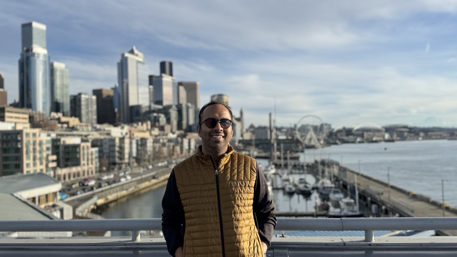 Saquib Hasnain on the Seattle waterfront
